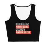 Sometimes Antisocial Always Antifascist Crop Top Vest