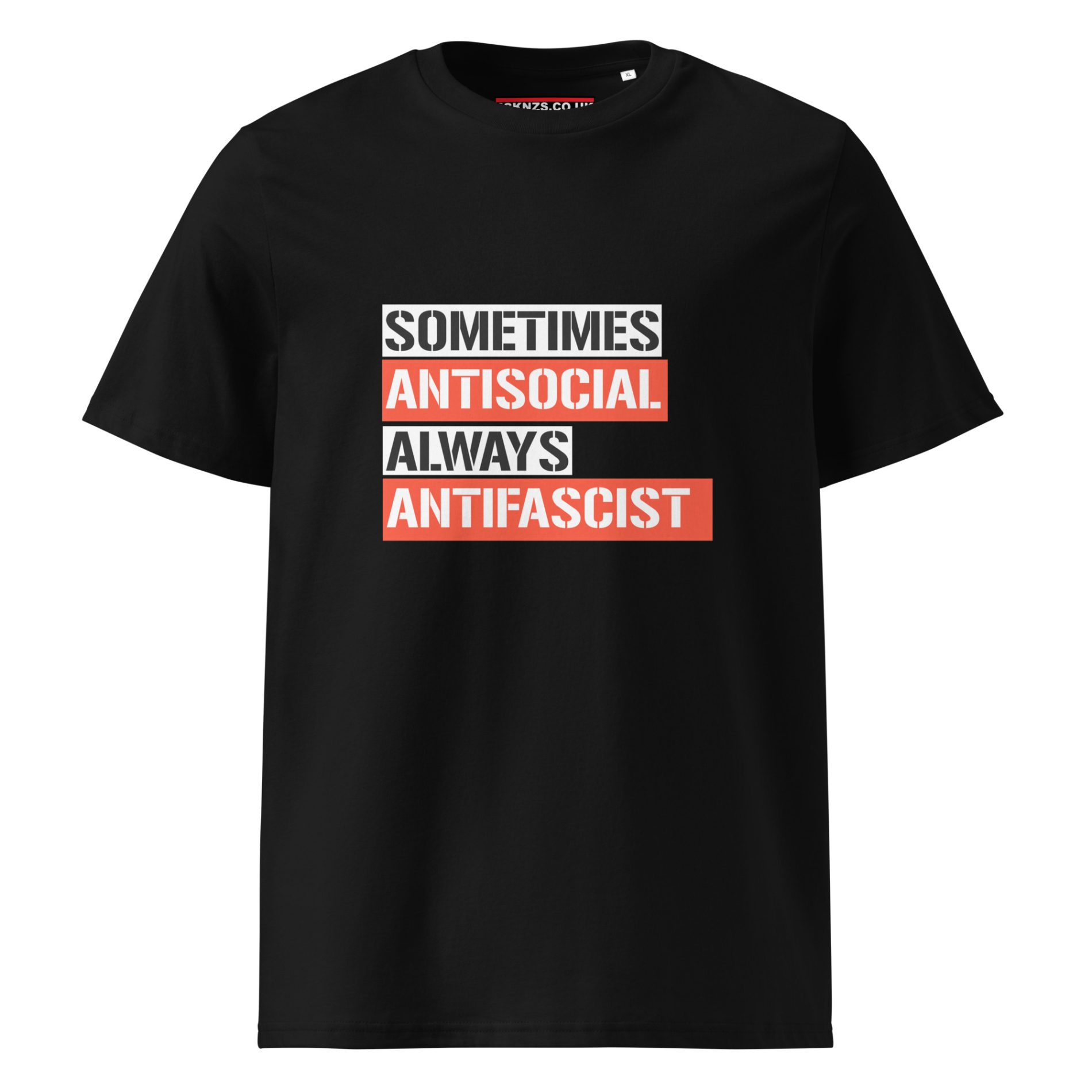 Sometimes Antisocial Always Antifascist Unisex Organic Cotton T-shirt