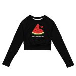 Free Palestine Watermelon Recycled Long-sleeve Crop Top