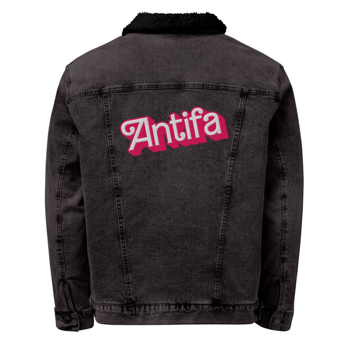 Antifa Barbie Denim Sherpa Jacket