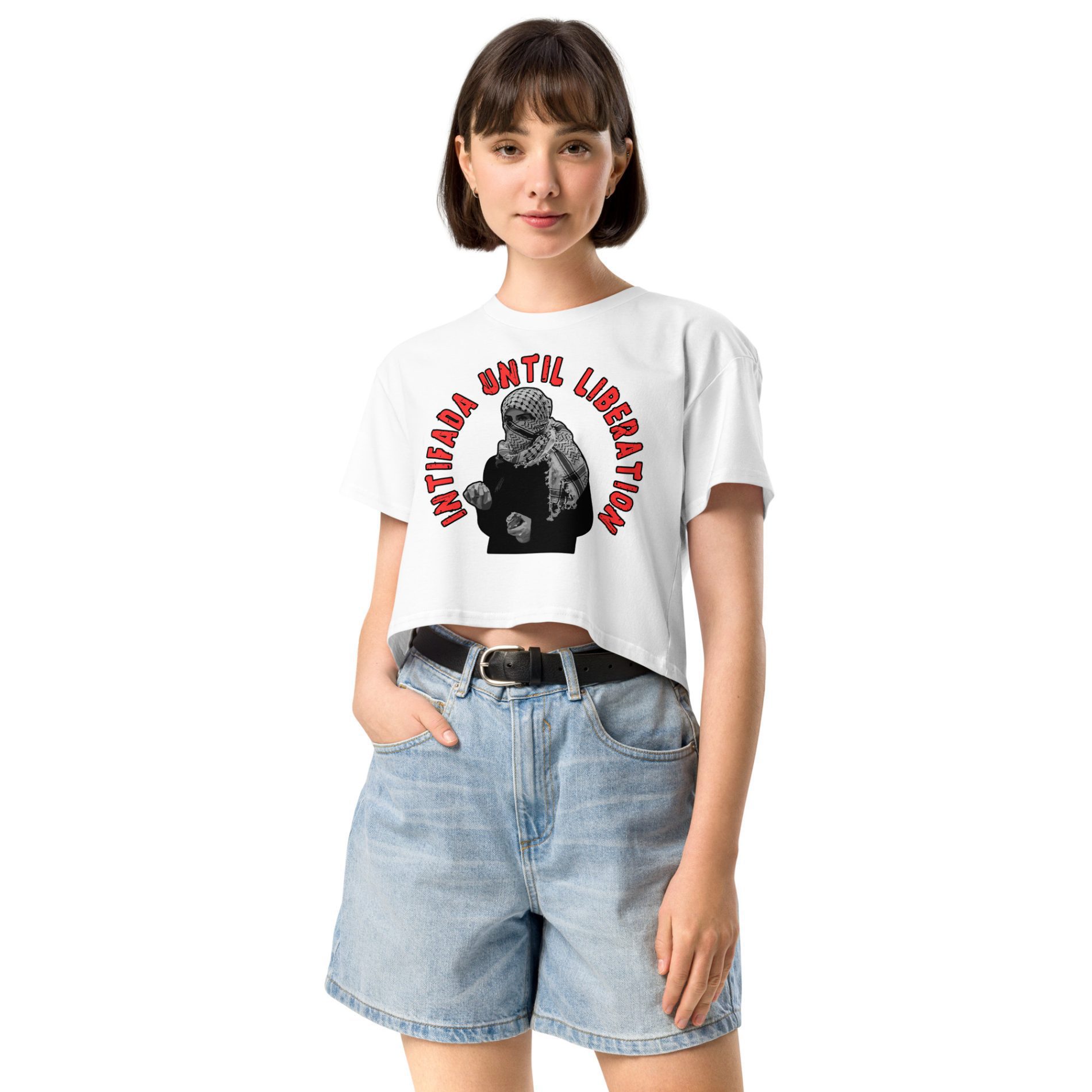 Intifada Merch Intifada Until Liberation Women’s Crop Top | Antifa Merch