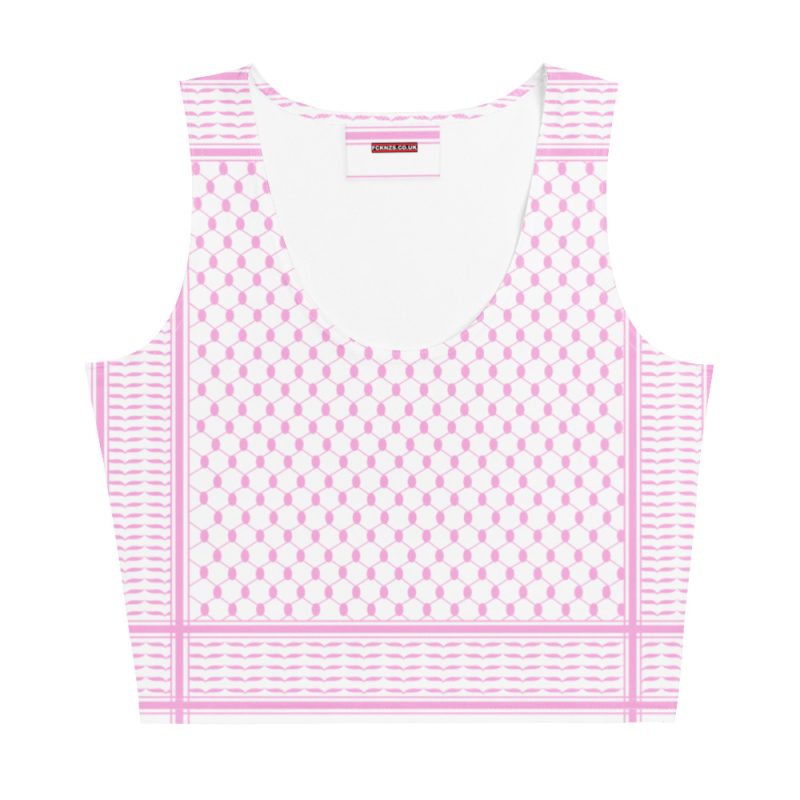 Baby Pink Kufiya (Keffiyeh) Crop Tank Top Vest