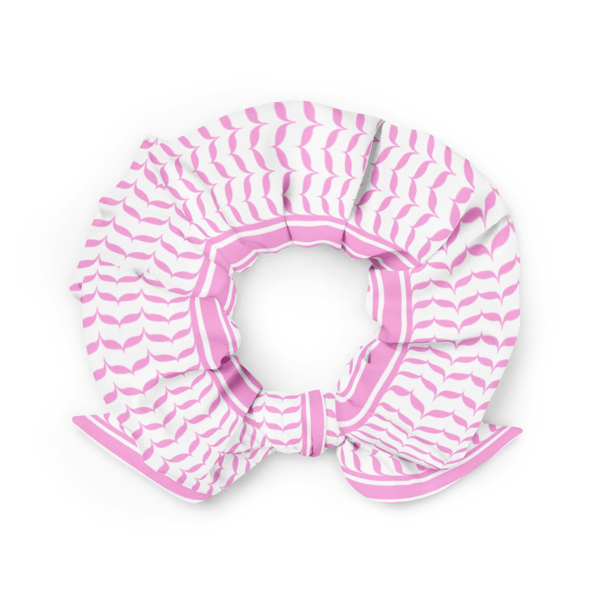 Baby Pink Kufiya (Keffiyeh) Recycled Hair Scrunchie