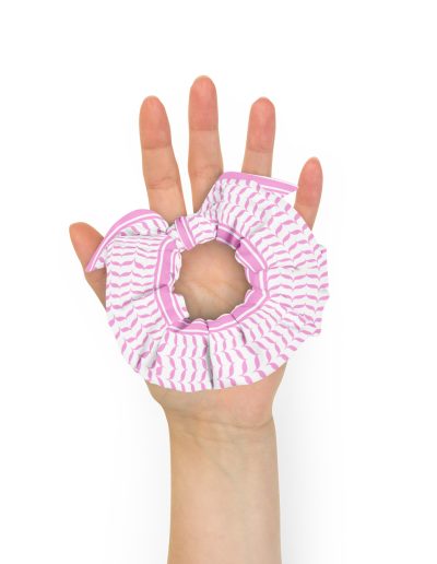 Baby Pink Kufiya (Keffiyeh) Recycled Hair Scrunchie
