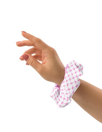 Baby Pink Kufiya (Keffiyeh) Recycled Hair Scrunchie