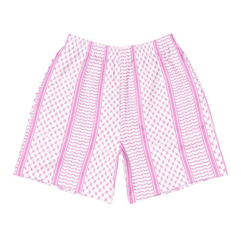 Baby Pink Kufiya (Keffiyeh) Unisex Recycled Shorts