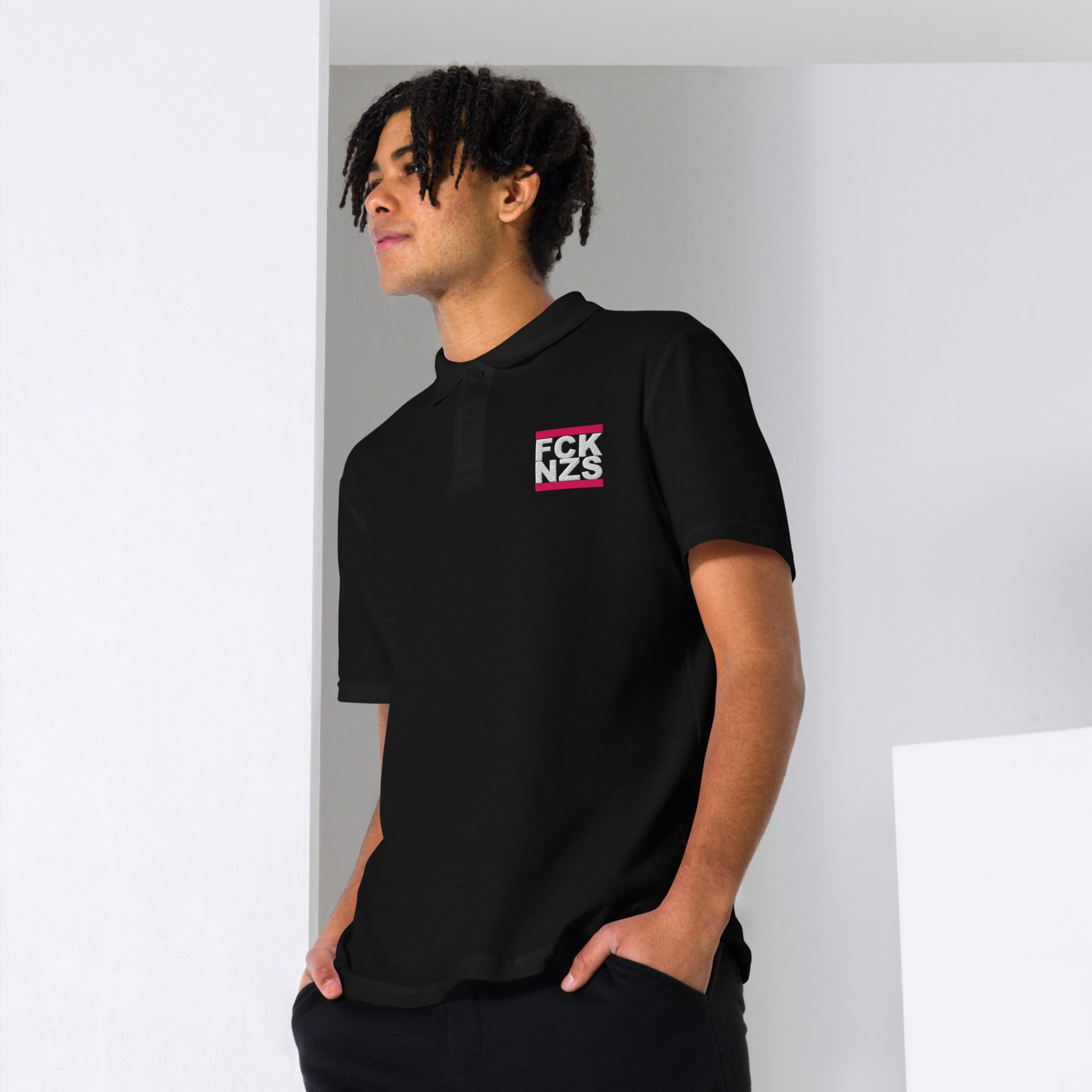 FCK NZS Pink Unisex Pique Polo Shirt