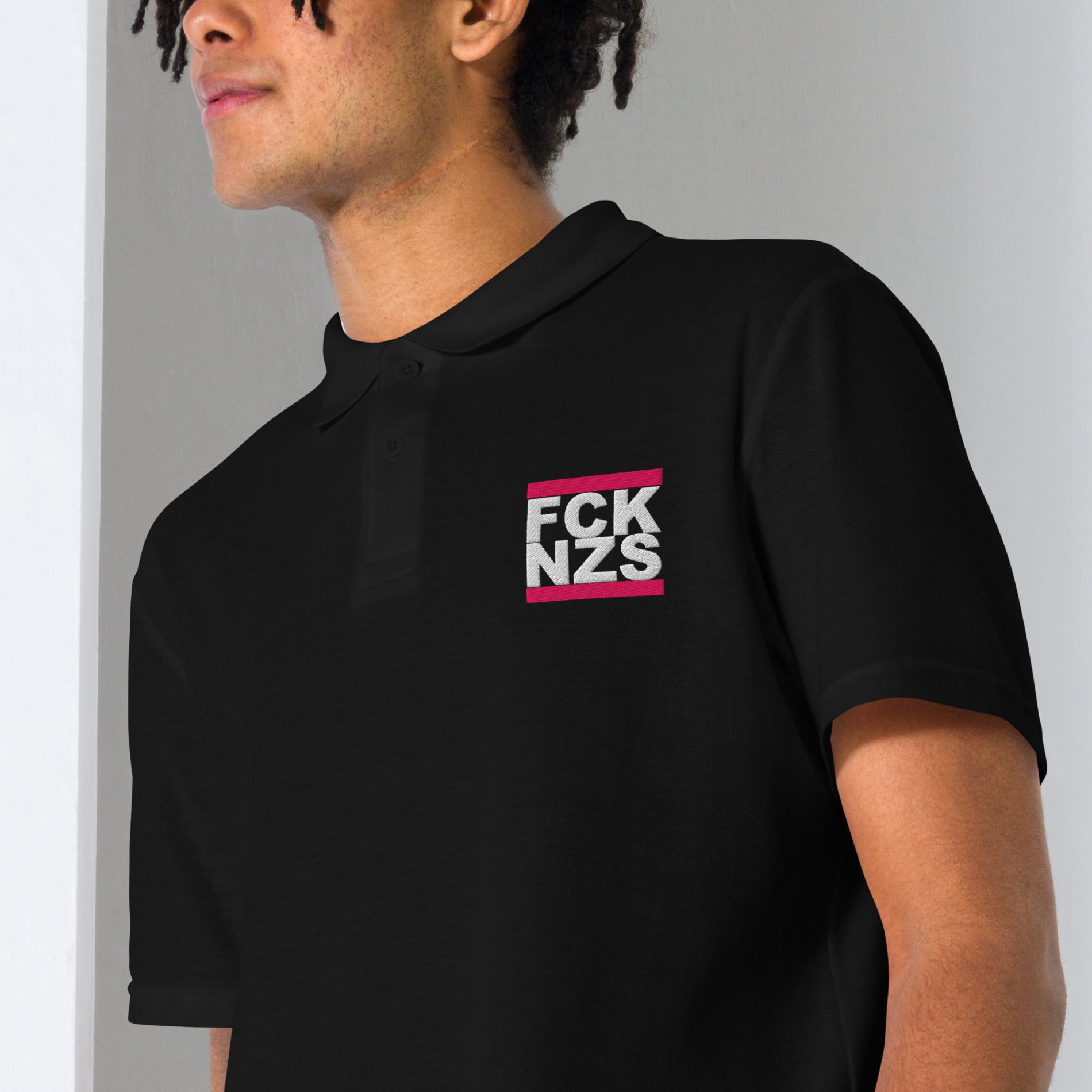FCK NZS Pink Unisex Pique Polo Shirt