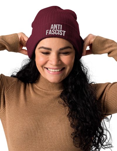 Antifascist Organic Ribbed Beanie
