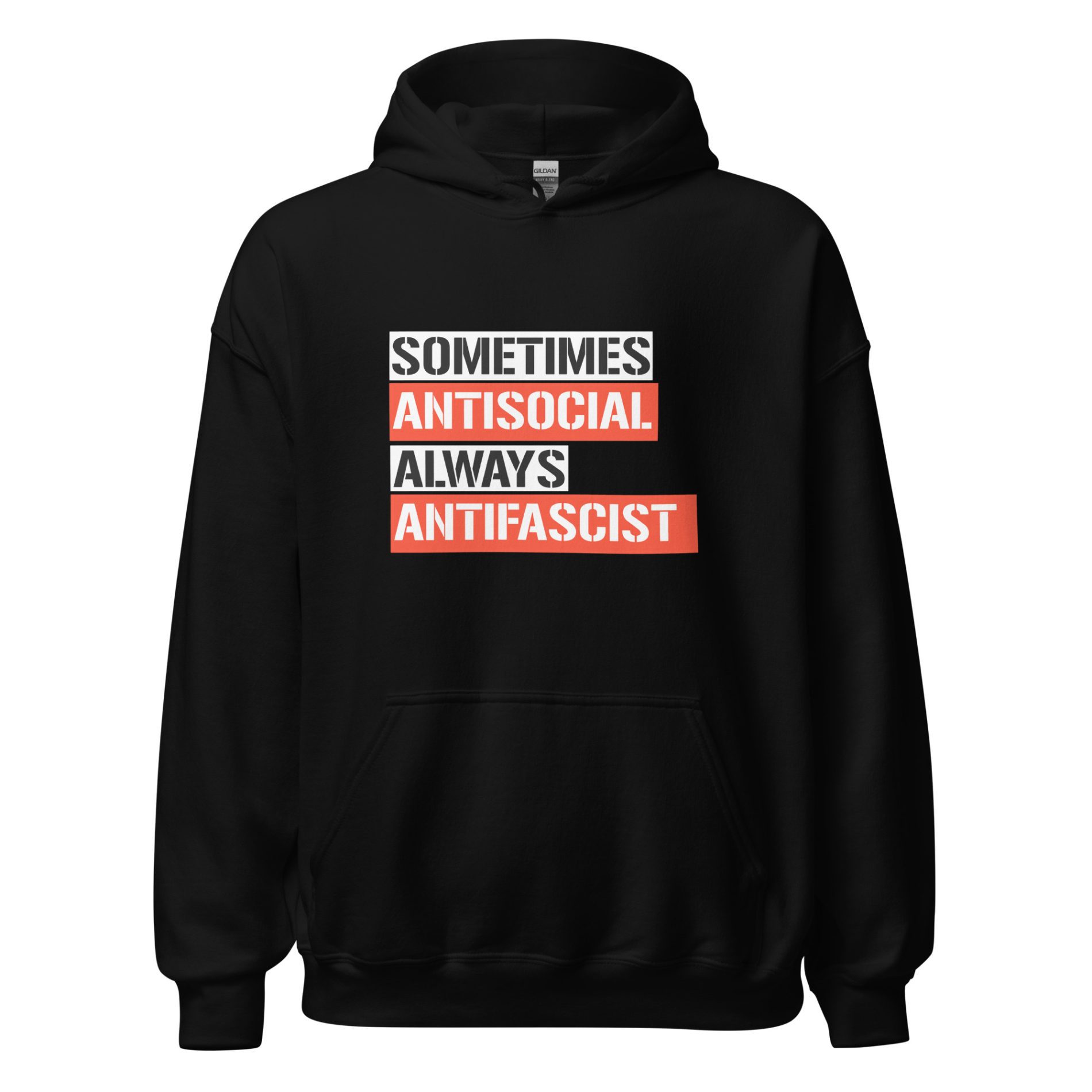 Sometimes Antisocial Always Antifascist Unisex Hoodie
