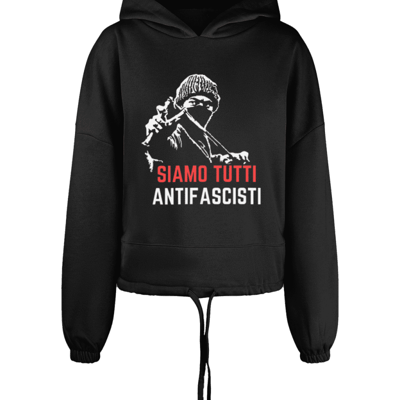 Siamo Tutti Antifascisti Women’s Cropped Oversized Hoodie
