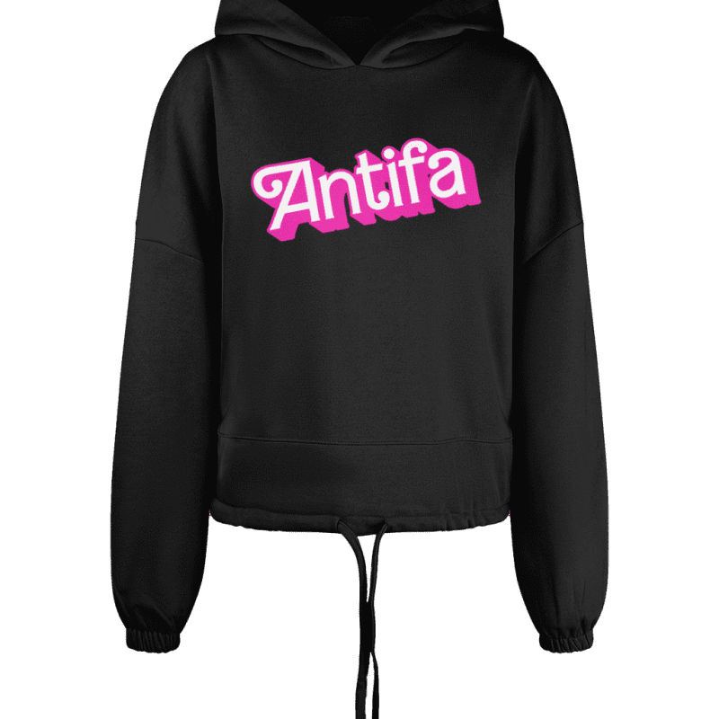 Antifa Barbie Women’s Cropped Oversized Hoodie