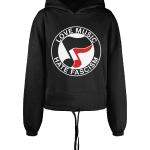 Love Music Hate Fascism Women’s Cropped Oversized Hoodie