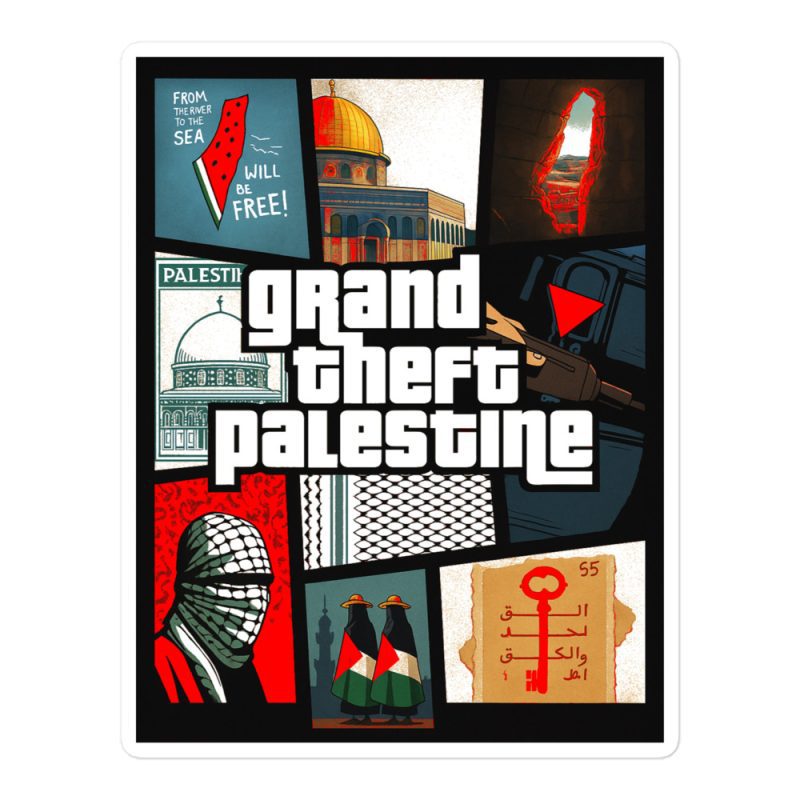 Grand Theft Palestine Kiss-Cut Stickers