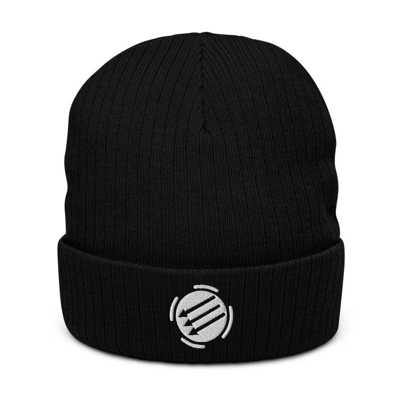 Three Arrows Ribbed Knit Beanie