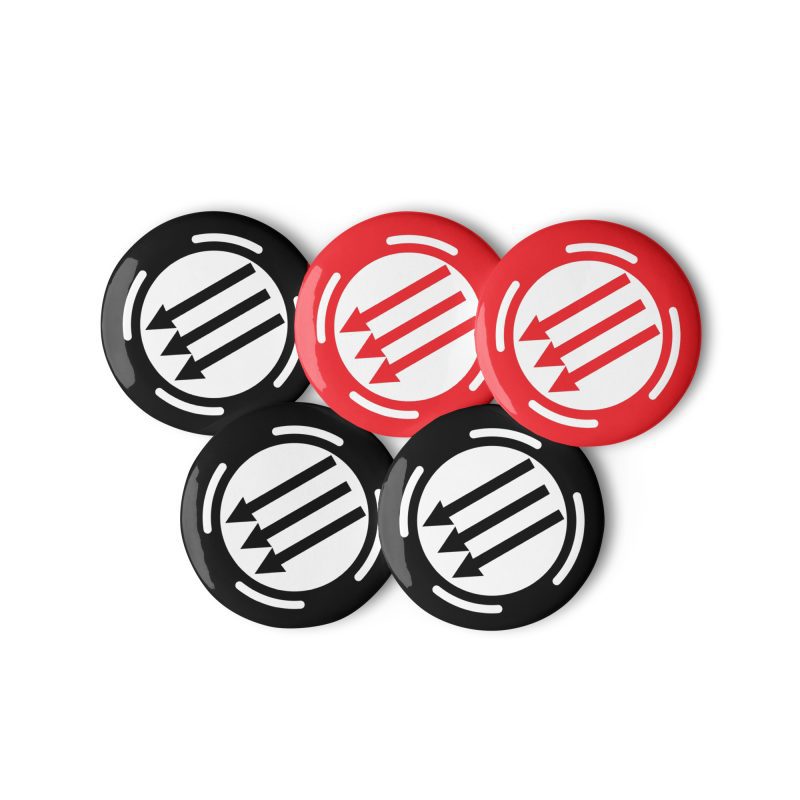 Three Arrows Set of Pin Buttons