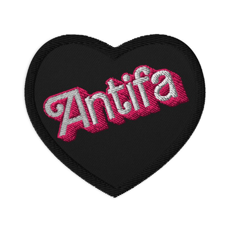 Antifa Barbie Heart Embroidered Patch