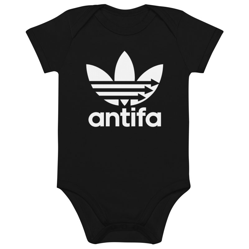 Antifa Three Stripes Organic Baby Bodysuit