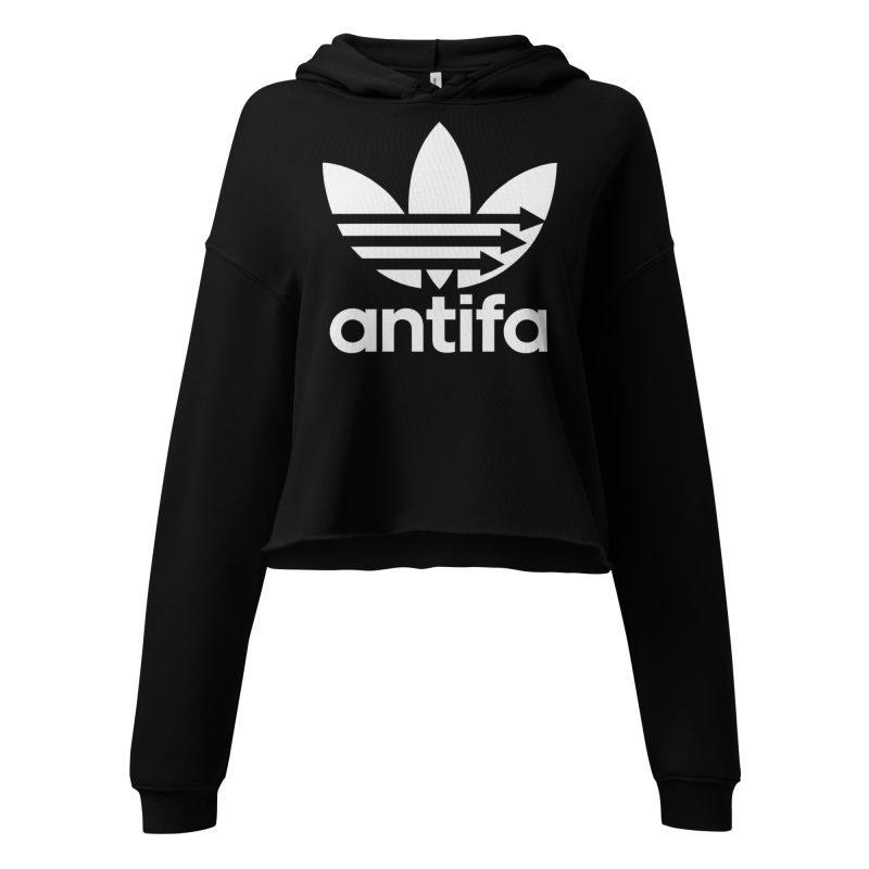 Antifa Three Stripes Crop Hoodie