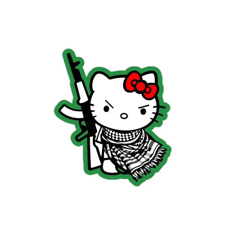 Resistance Kitty Keffiyeh Kiss-Cut Stickers